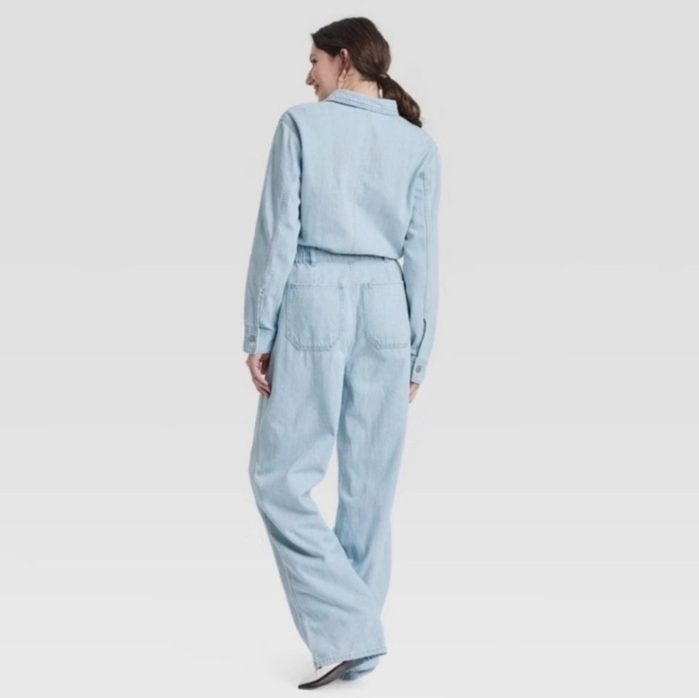 Universal Thread Pale Blue Utility Denim Jumpsuit - Picture 2 of 3